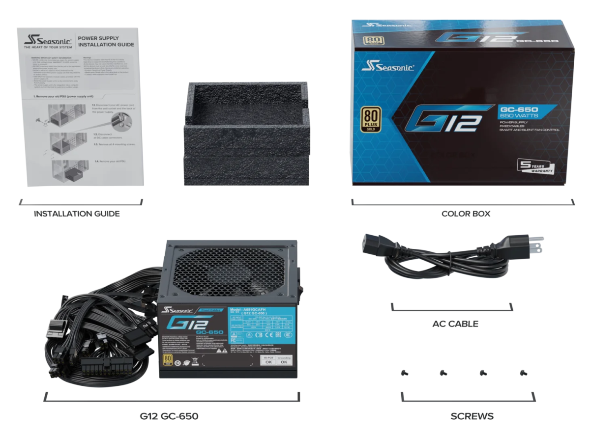 Seasonic G12 GC - 650 Power Supply 650 Watts | A651GCAFH - Vektra Computers LLC Seasonic G12 GC - 650 Power Supply 650 Watts | A651GCAFH - Vektra Computers LLC